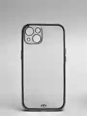 Зеленый чехол силиконовый с золотым ободком iPhone 13 (6.1)