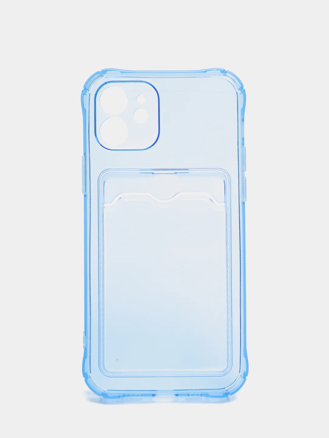 Силиконовый чехол с отсеком, карманом для карты IPhone 7-13 Pro Max, прозрачный