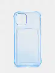 Силиконовый чехол с отсеком, карманом для карты IPhone 7-13 Pro Max, прозрачный