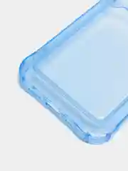 Синий силиконовый чехол с отсеком, карманом для карты IPhone 7-13 Pro Max, прозрачный