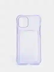 Фиолетовый силиконовый чехол с отсеком, карманом для карты IPhone 7-13 Pro Max, прозрачный