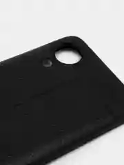 Черный чехол для Samsung A03 Core с тиснением под кожу