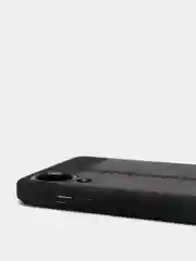 Черный чехол для Samsung A03 Core с тиснением под кожу