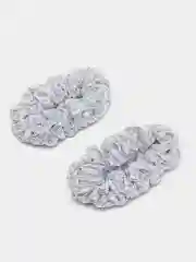 Серебряный шелковая резинка для волос 2шт,10 шт. Праздничные тканевые резинки для волос
