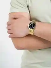 Черный часы наручные мужские, золотистые