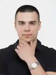 Синий наручные часы мужские, кварцевые, классические в подарочкой коробке