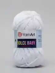 Белый пряжа плюшевая YarnArt "Dolce Baby", 100% микрополиэстер, 50 г, 85 м