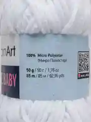 Белый пряжа плюшевая YarnArt "Dolce Baby", 100% микрополиэстер, 50 г, 85 м