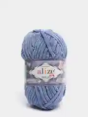 Серый металлик пряжа плюшевая Alize Velluto