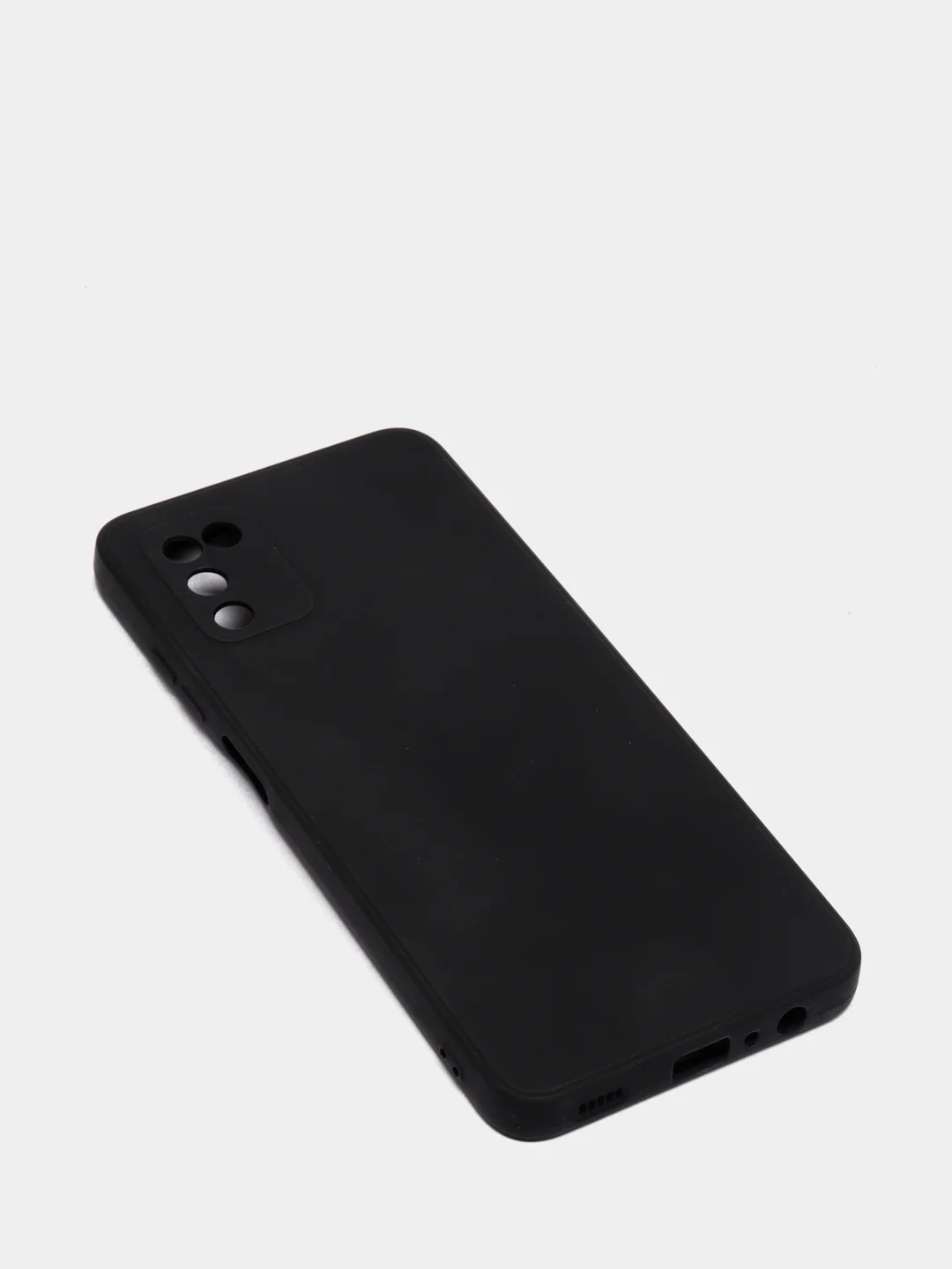 Угольный чехол Samsung Galaxy A03s, Самсунг Галакси А03с силиконовый, черный, матовый