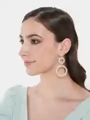 Серьги висячие со стразами, в золоте