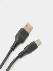 Черный кабель, Шнур, Провод, USB - Type-C, 2.4A, 1м, Denmen D01T, тайпси, тайп с, тайп си
