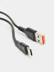Черный кабель, Шнур, Провод, USB - Type-C, 2.4A, 1м, Denmen D01T, тайпси, тайп с, тайп си