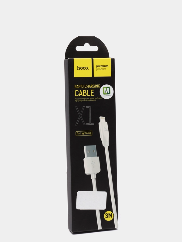 USB Кабель iPhone 8pin, 2.1A, 3м, Hoco X1, белый