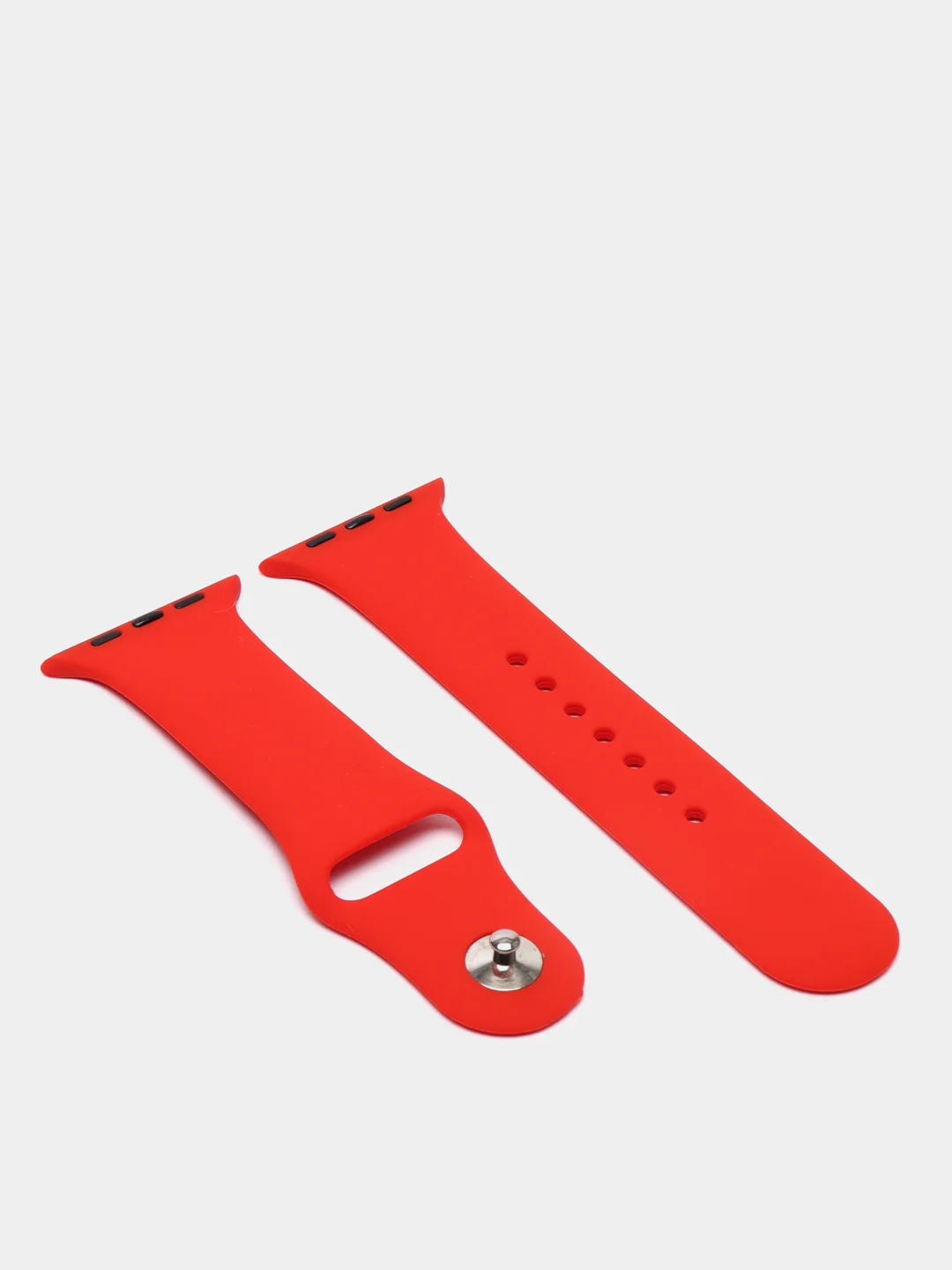 Красный силиконовый ремешок для Apple Watch 4, 5, 6, 7, 8, SE на 38/42/40/44/41/45