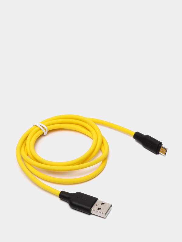 USB Кабель microUSB, 2A, 1м, Hoco X21 Plus желтый