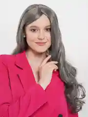 Серебряный парик длинные волосы