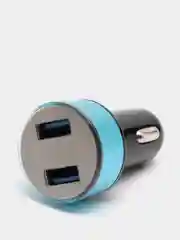 Синий автомобильное зарядное устройство 2USB с дисплеем