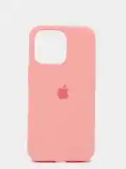 Розовый чехол для iPhone 13 Pro (6.1") Silicone, закрытый низ, с логотипом