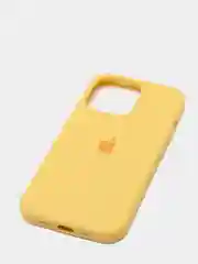Желтый чехол для iPhone 13 Pro (6.1") Silicone, закрытый низ, с логотипом