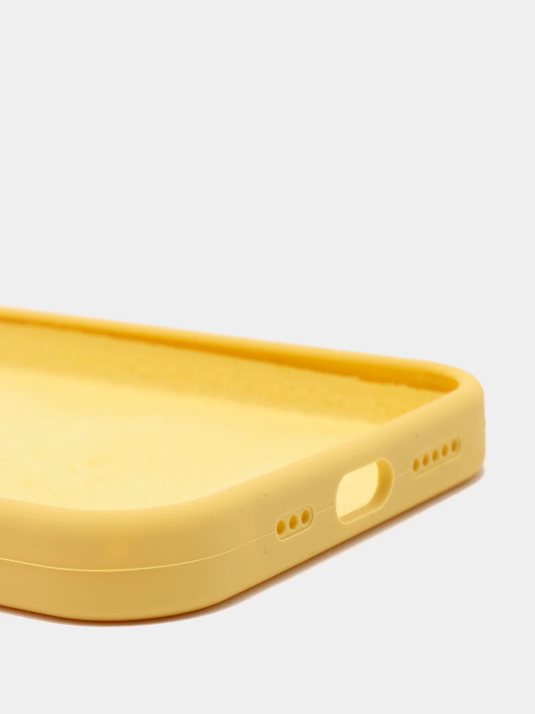 Желтый чехол для iPhone 13 Pro (6.1") Silicone, закрытый низ, с логотипом
