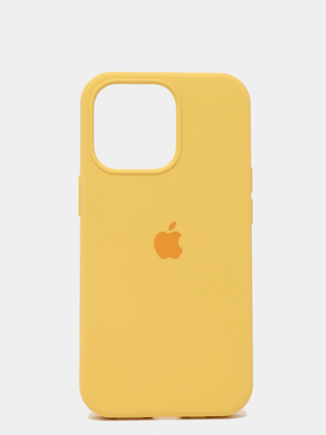 Желтый чехол для iPhone 13 Pro (6.1") Silicone, закрытый низ, с логотипом