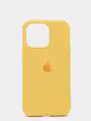 Желтый чехол для iPhone 13 Pro (6.1") Silicone, закрытый низ, с логотипом