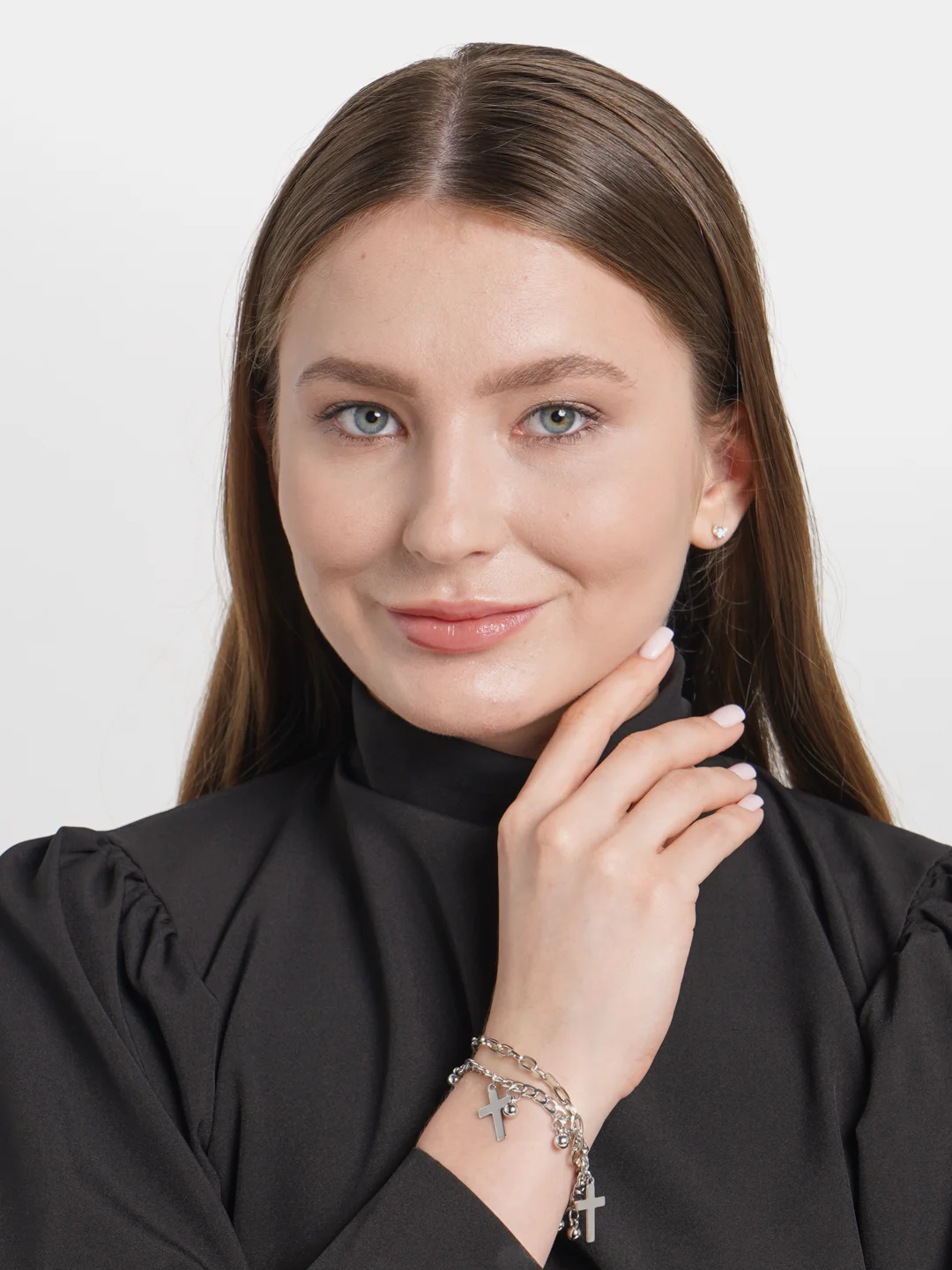 Серый металлик браслеты - унисекс