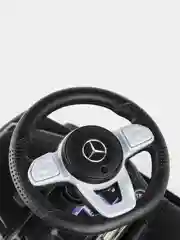 Каталка детская Mercedes кожаное сиденье, с родительской ручкой, звук