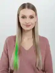 Лайм цветные пряди на заколке/ карнавал/ наращивание/ парик