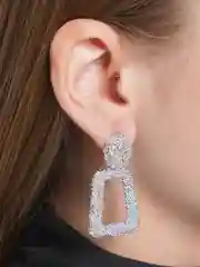 Серебряный серьги геометрия