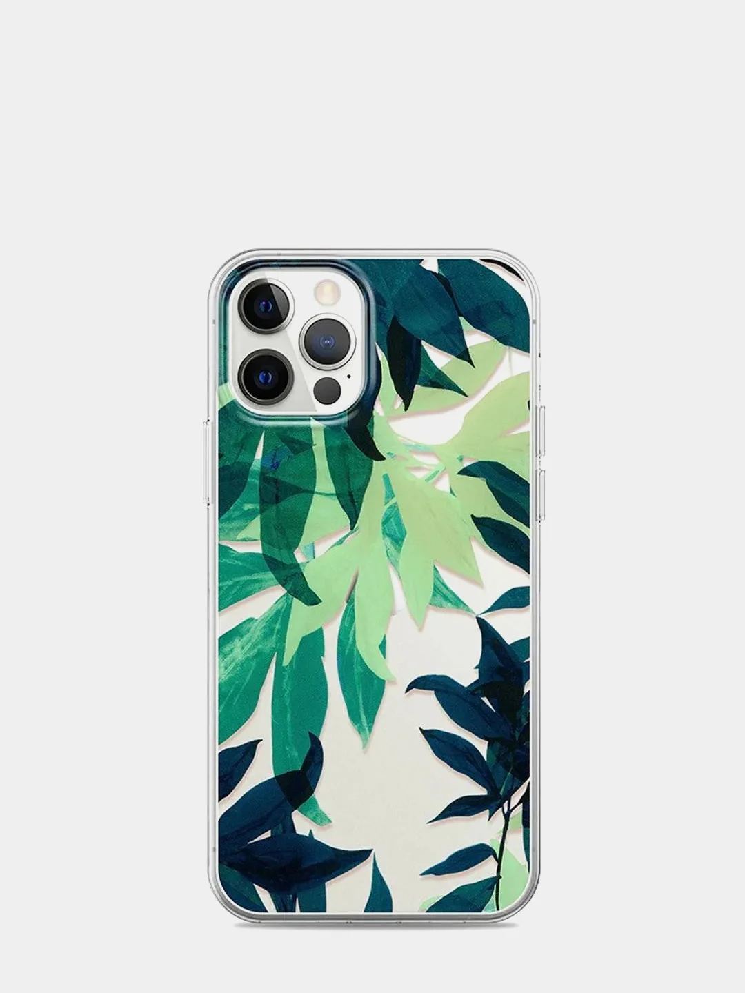 Голубой чехол "Цветы" для iPhone 11, 12/12Pro, 7/8