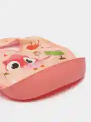 Кораллово-розовый нагрудник непромокаемый, со съёмным карманом