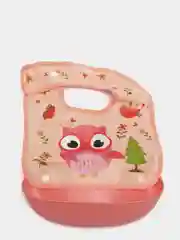Кораллово-розовый нагрудник непромокаемый, со съёмным карманом
