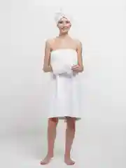 Белый набор для сауны женский, махровый, разные цвета, XL-3XL(50-58)