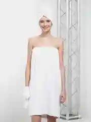 Белый набор для сауны женский, махровый, разные цвета, XL-3XL(50-58)
