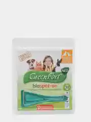 Биокапли от блох и клещей Green Fort, на холку, для кошек, кроликов и собак до 10 кг
