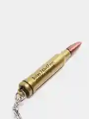 Белый брелок "Оружие" металлический с карабином