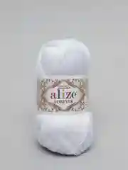 Белый пряжа Alize "Forever", микрофибра, 50 г, 300 м