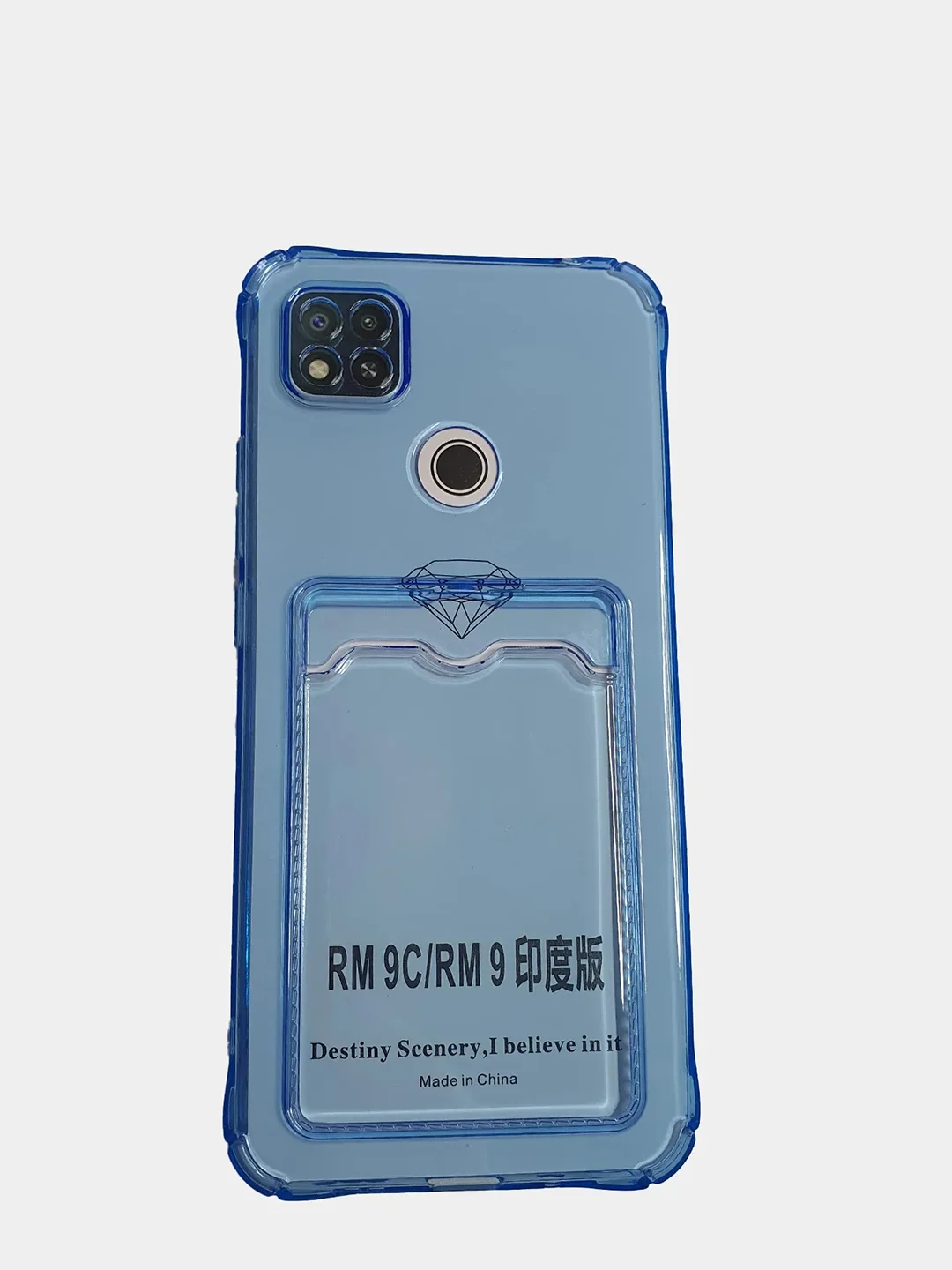 Синий чехол-накладка для телефона с кардхолдером Xiaomi Redmi 10 / Note 9 / 9c / 9a / 9S / 9PRO