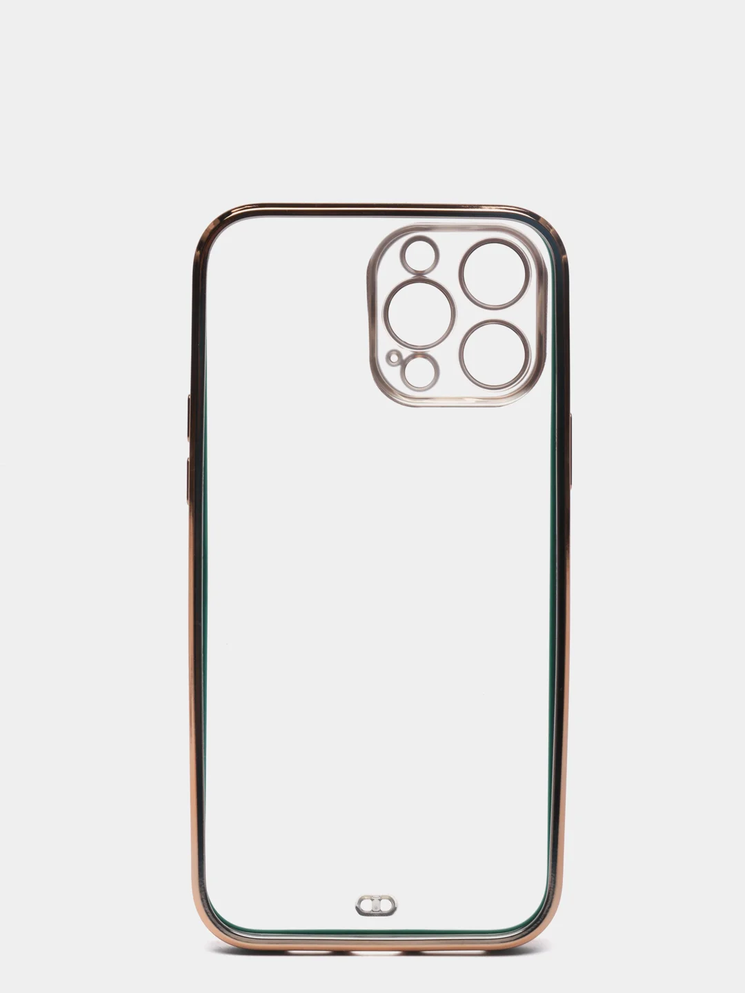 Зеленый чехол силиконовый с золотым ободком IPhone 13 PRO MAX