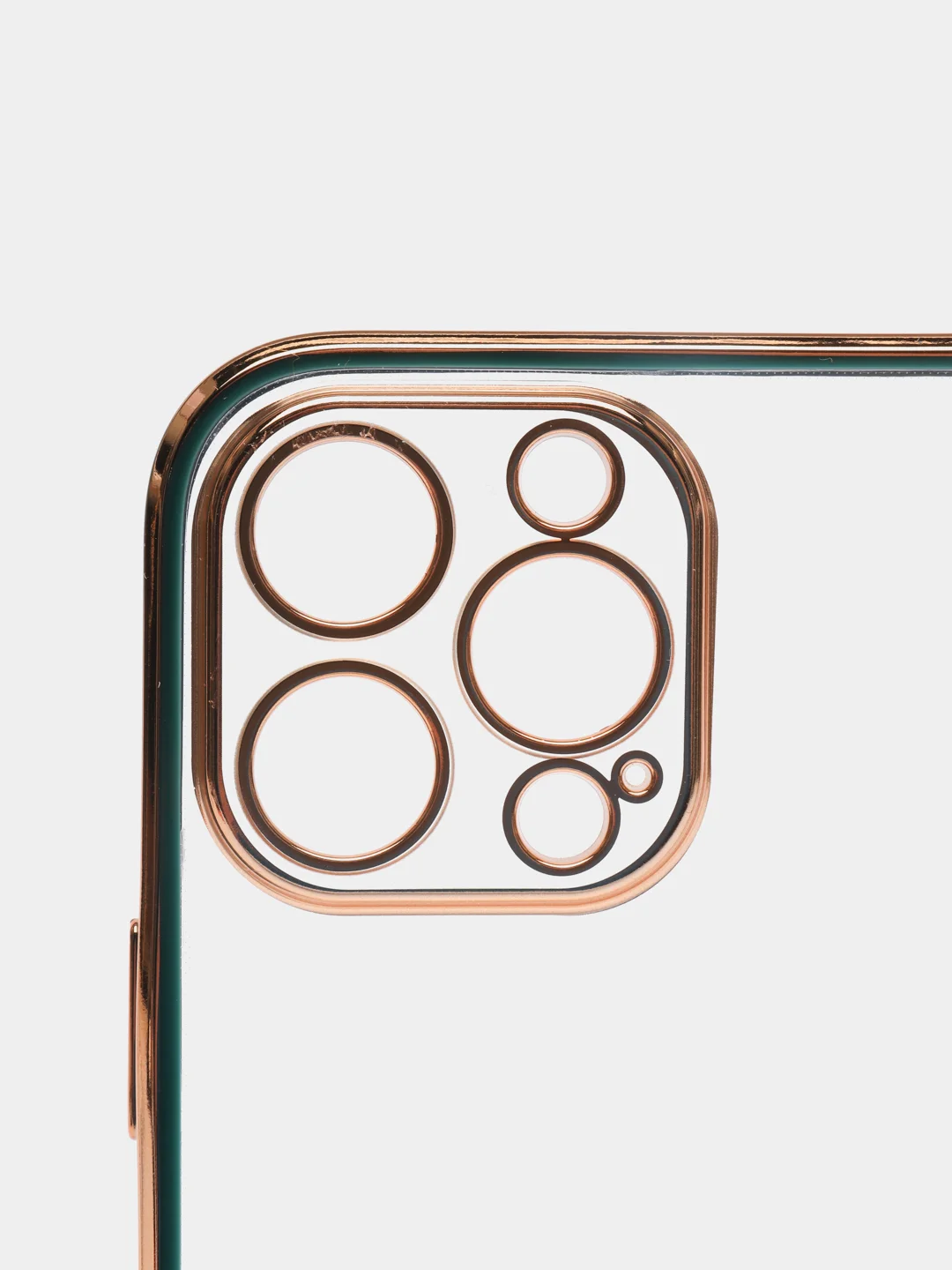 Зеленый чехол силиконовый с золотым ободком IPhone 13 PRO MAX