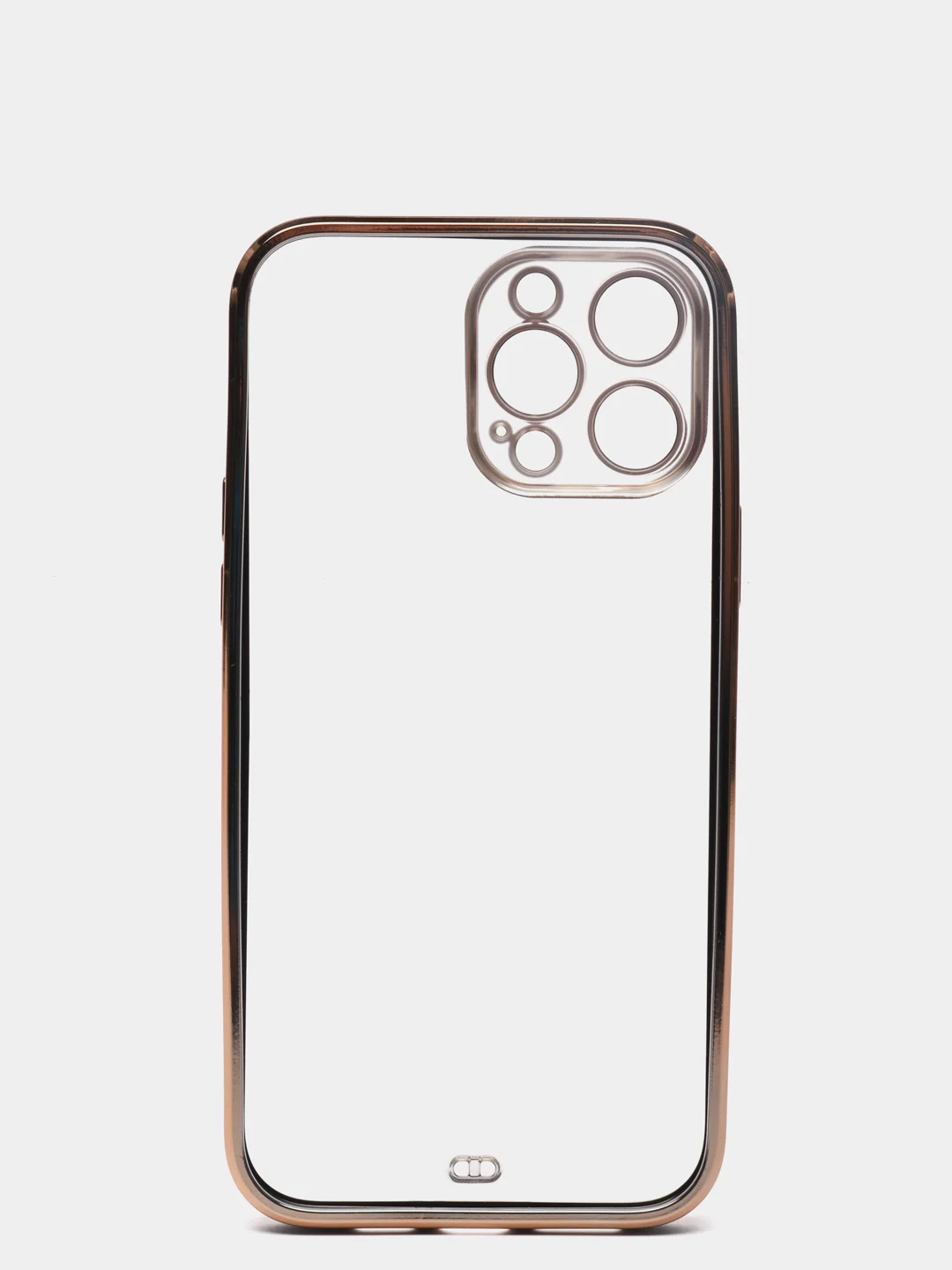 Черный чехол силиконовый с золотым ободком IPhone 13 PRO MAX