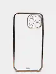 Черный чехол силиконовый с золотым ободком IPhone 13 PRO MAX