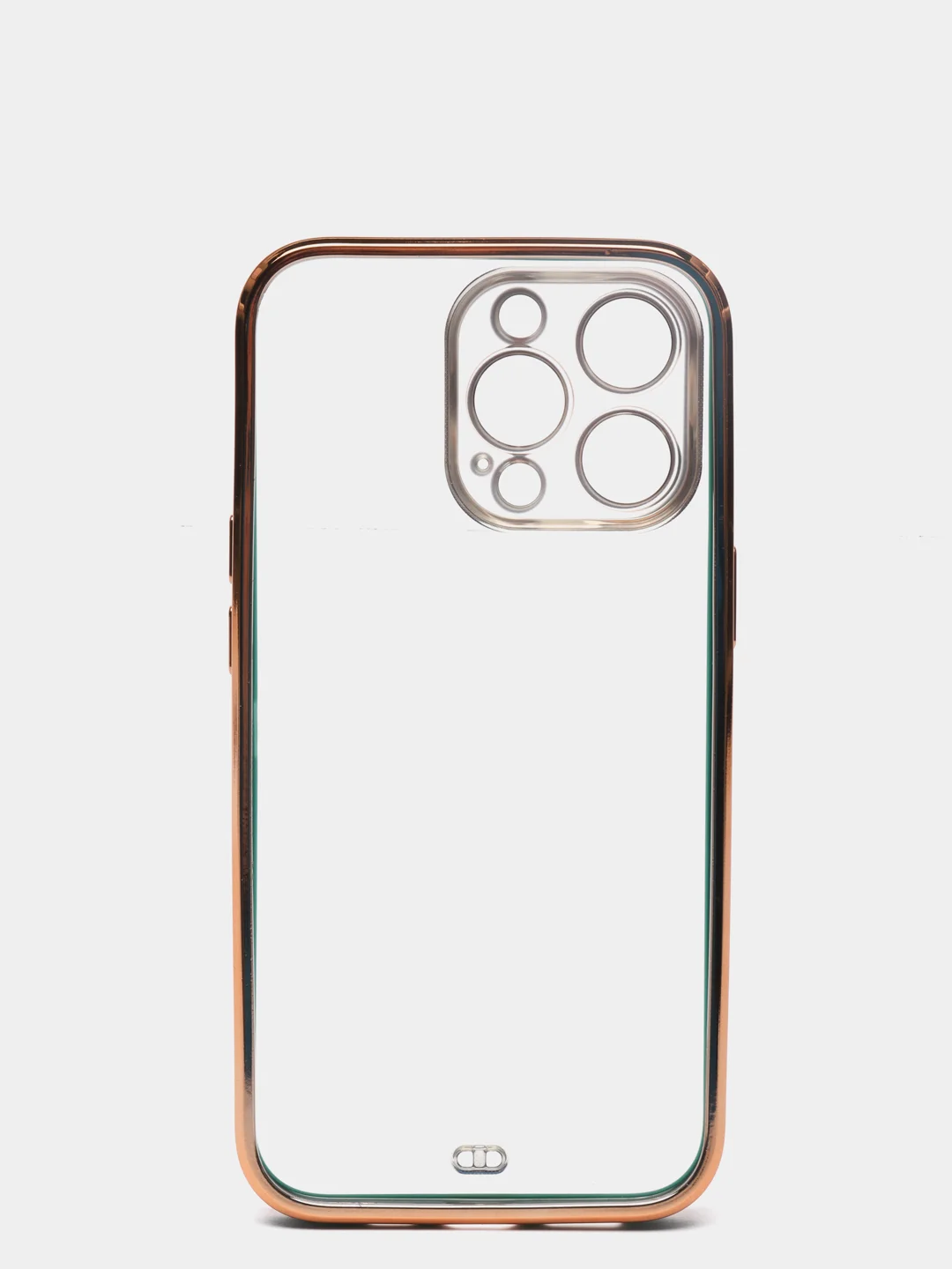 Зеленый чехол силиконовый с золотым ободком IPhone 13 PRO
