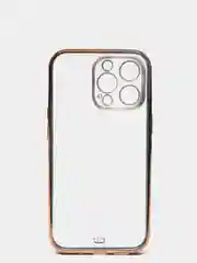Зеленый чехол силиконовый с золотым ободком IPhone 13 PRO