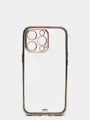 Зеленый чехол силиконовый с золотым ободком IPhone 13 PRO