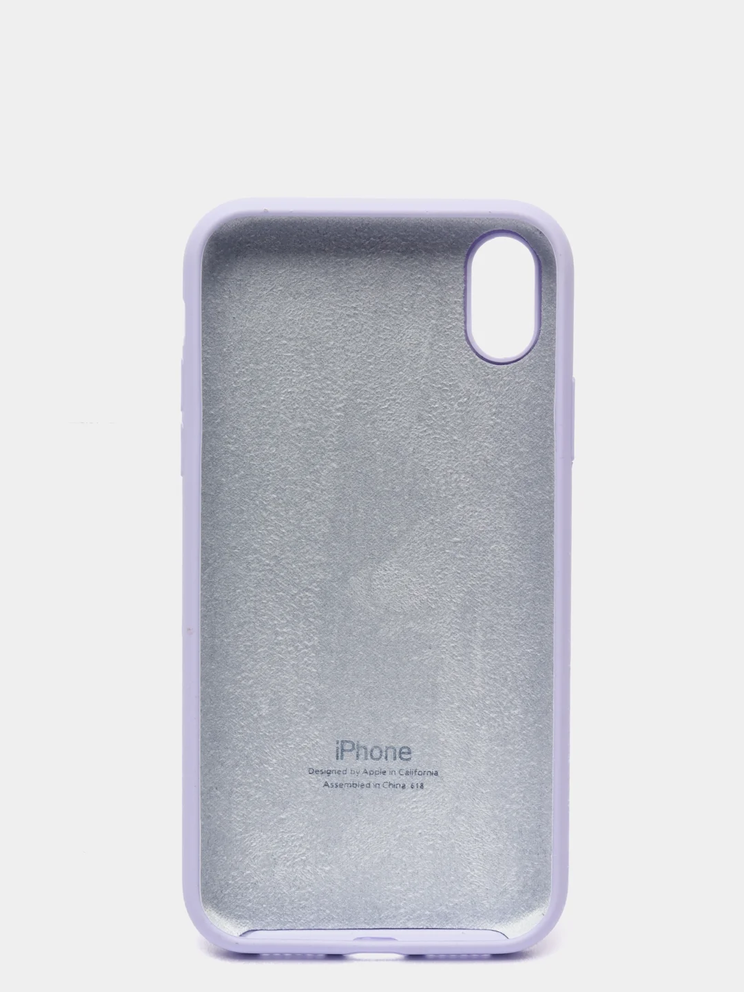 Сиреневый чехол не пачкающийся с бархатом внутри iPhone XR