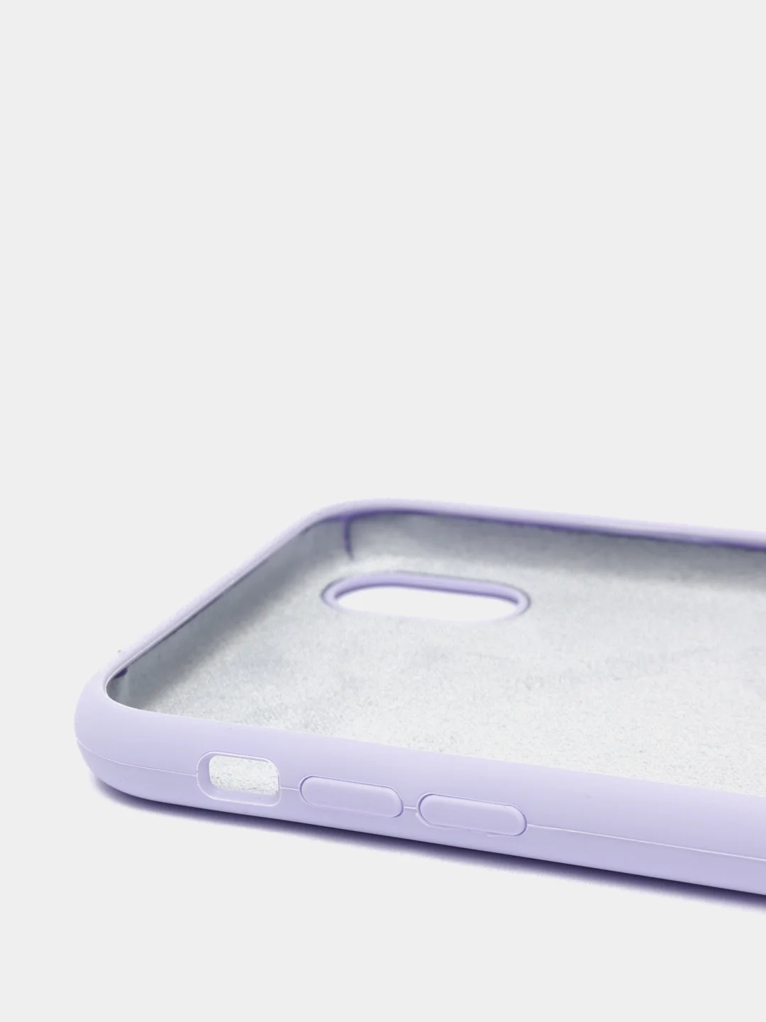Сиреневый чехол не пачкающийся с бархатом внутри iPhone XR