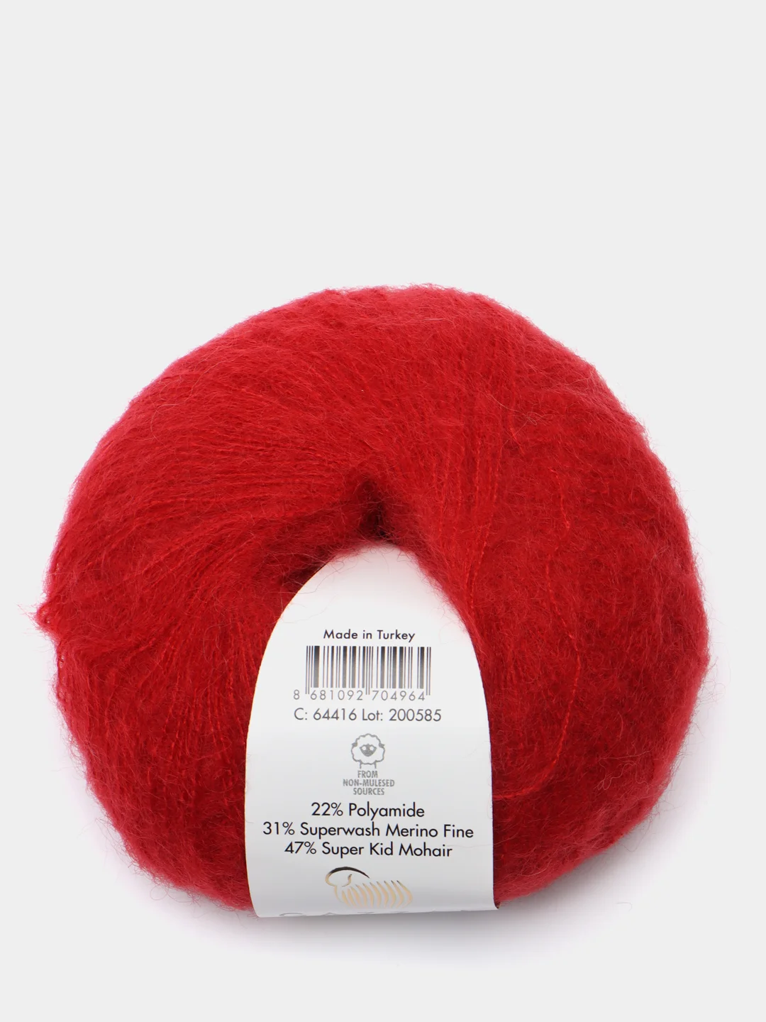 Красный пряжа Gazzal Super Kid Mohair, 25 г/235 м